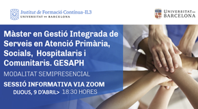Sessió informativa del Màster GESAPH d'IL3 - Universitat de Barcelona
